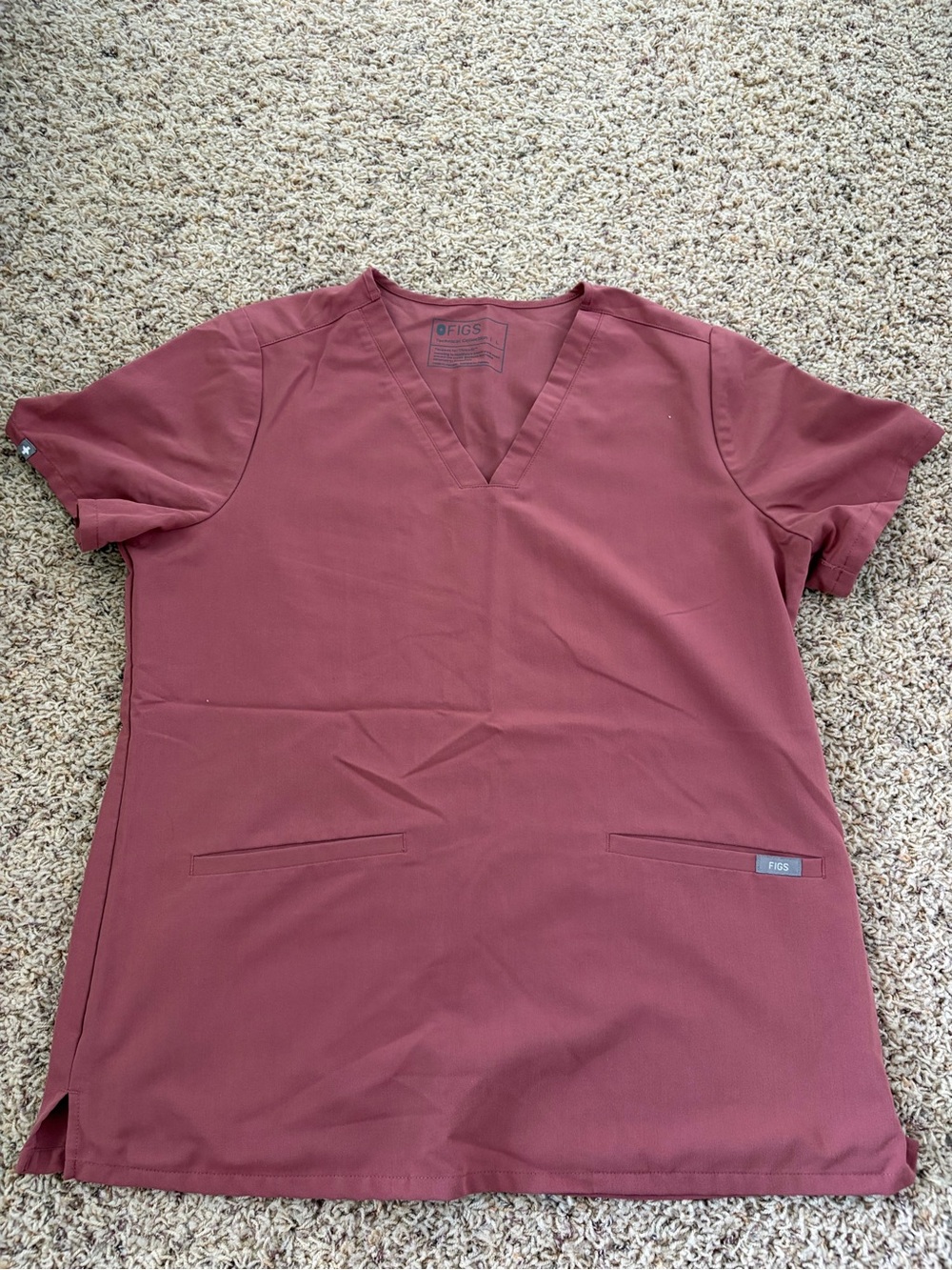Figs Casma scrub top, large, mauve